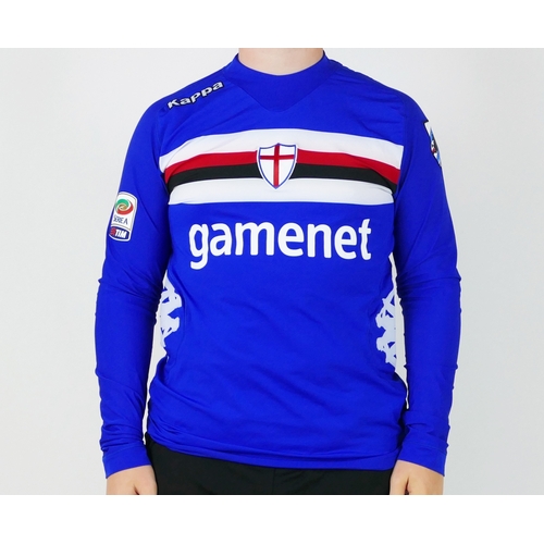 55 - A Sampdoria Football Club 2013-14 home shirt bears No. 10 to the back for Maxi Lopez. He formed part... 