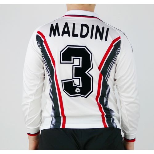 58 - A C Milan 1997-98 season, Possibly Match Worn away shirt, bears No. 3 to the back for Paolo Maldini,... 