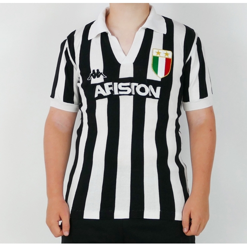 59 - A Juventus Football Club, 1982-83 season home kit, bears No. 5 to the back for Sergio Brio who made ... 