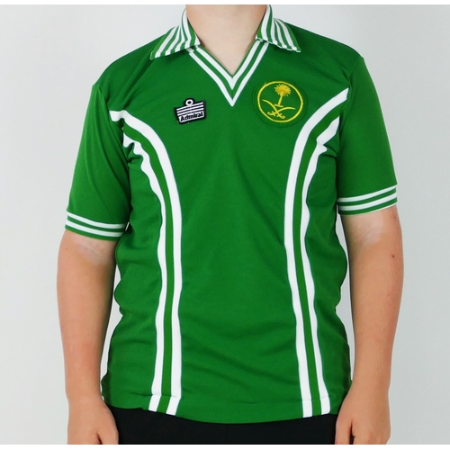 78 - A Saudi Arabian 1978-80 home shirt by Admiral, No. 7 to the back together with an away shirt with No... 