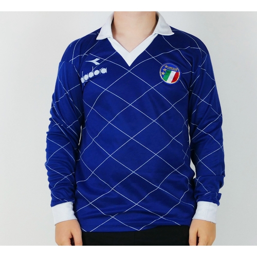 90 - An Italy International shirt by Diadora bears No. 9 to the back.
Believed to be a Game swapped shirt... 