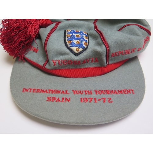 96 - An England youth cap for the UEFA International Youth Tournament. Spain 1971-72 where England beat W... 