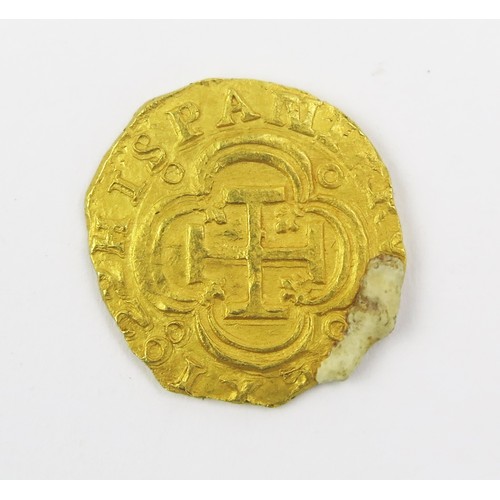 124 - A Philip III Posthumous Gold Cob 2 Escudos 1622 SF. . 
Commonly hailed as the first gold coin of the... 