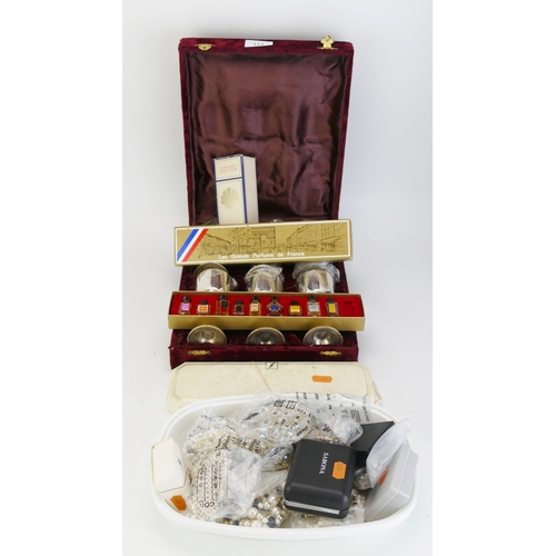 131 - A Selection of Costume Jewellery, cased set of silver plated goblets and various perfumes