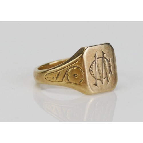 269 - A 9ct Gold Signet Ring, size T.75, hallmarked, 6.75g