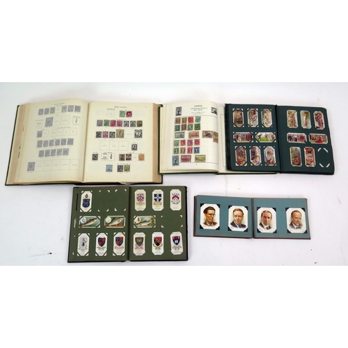 480 - Two Albums of Stamps, and three albums of cigarette cards