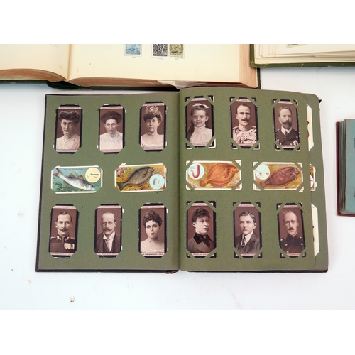 480 - Two Albums of Stamps, and three albums of cigarette cards