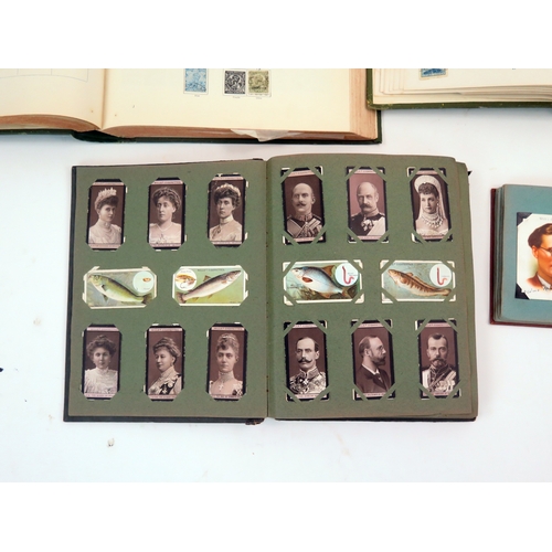 480 - Two Albums of Stamps, and three albums of cigarette cards