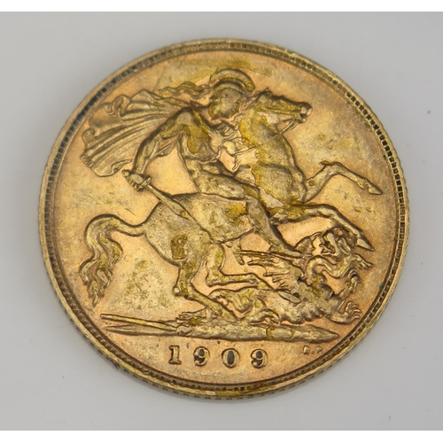 488 - An Edward VII 1909 Gold Half Sovereign