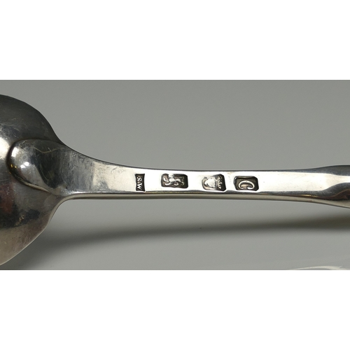 530 - A George III silver marrow scoop spoon, maker SW, London, 1778, 23cm long, 65gms, 2.09ozs