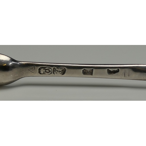 533 - A George I silver marrow scoop, maker Andrew Archer, London, 1723, initialled, 23cm long, 53gms, 1.7... 