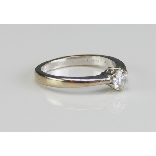 66 - An 18ct White Gold and Diamond Solitaire Ring, c. 4.43mm brilliant round cut, size J.5, CCM mark, 3.... 