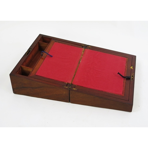 1780 - A 19th century mahogany writing slope, 30cm wide, a rosewood glove box, a papier mache box and two o... 