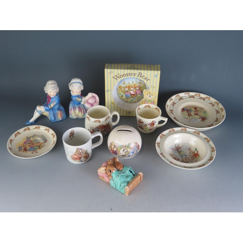 1799 - A collection of Royal Doulton 'Bunnykins' nursery wares including cups, saucers and bowls, and other... 