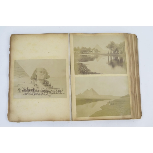 1802 - An album of albumen prints and photographs, views include Taj Mahal, The Cashmere Gate, The Pyramids... 