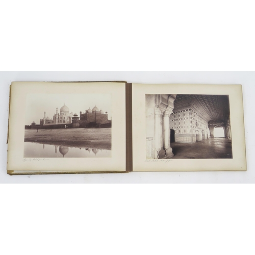 1803 - An album of albumen prints mostly relating to India, views include Simla Racecourse, Agra Taj Mahal,... 