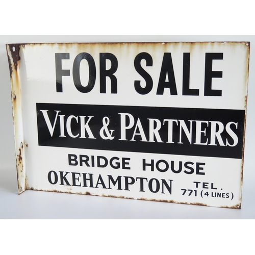 1809 - An enamel double-sided advertising sign, 