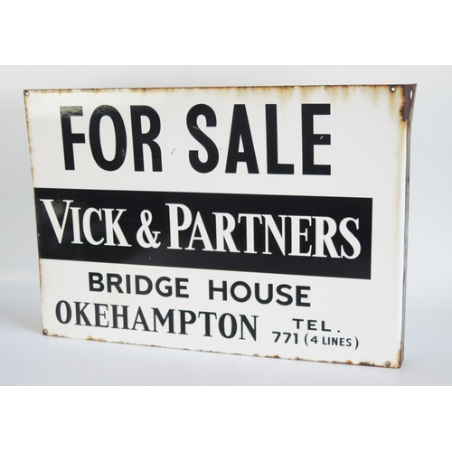 1809 - An enamel double-sided advertising sign, 