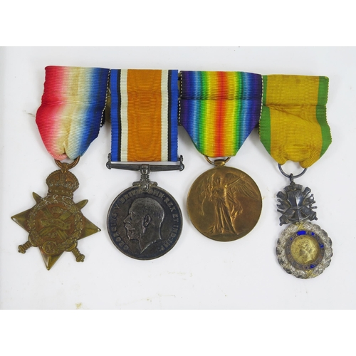 1830 - A World War I group of four to 19568. B.S.Mjr W. Huggins. R.F.A. includes 1914 Star, War medal Victo... 