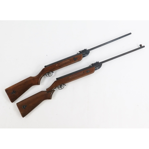 1835 - A Shanghai model 55 .22 calibre air rifle, together with a similar .177 calibre air rifle, (broken s... 