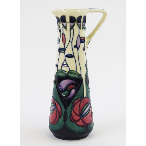 1858 - A Moorcroft Mackintosh tribute jug of slender tapering