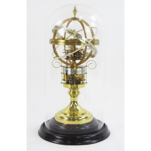 1892 - A St Jame's House Company Orrery Planetarium clock, of lacquered brass construction, with central po... 