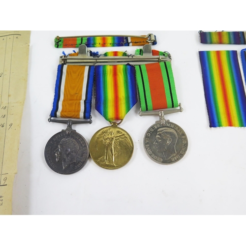 1898 - A World War One group to 225114. Pte. W. R. Parker, Linc Yeo, includes War and Victory Medals and De... 