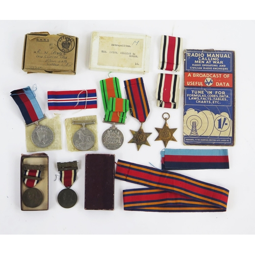 1900 - A group of World War II medals including two Defence Medals, War medal, Burma Star, 1939-45 Star, an... 