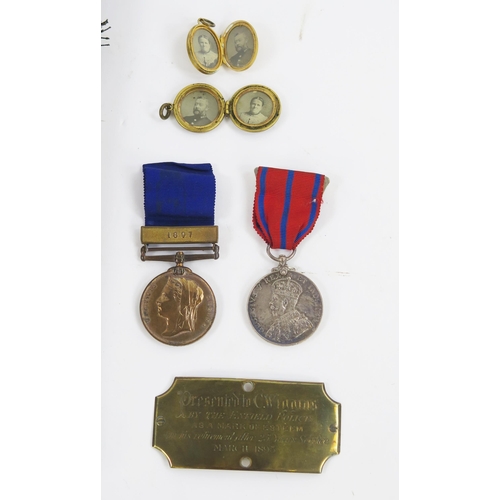 1905 - A Victoria Metropolitan Police Jubilee Medal with 1897 clasp to PC C, Wiggins. Y. Div, a George V Me... 