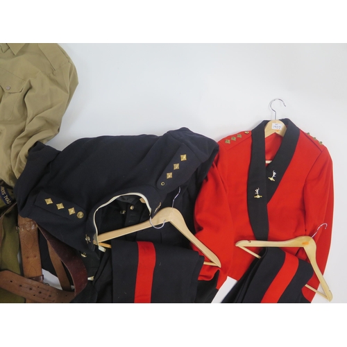 1907 - Royal Corps of Signals, Mess dress, No 1 uniform and battledress, Sam Brown belt and a naval tunic.