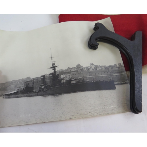 1908 - Of Naval interest, a collection of assorted photographs of naval vessels, books relating to the Poli... 