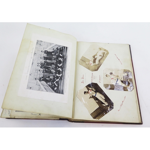 1910 - An Edwardian Naval officers scrap book, of photographs including R N College Dartmouth 1907, HMS Rus... 