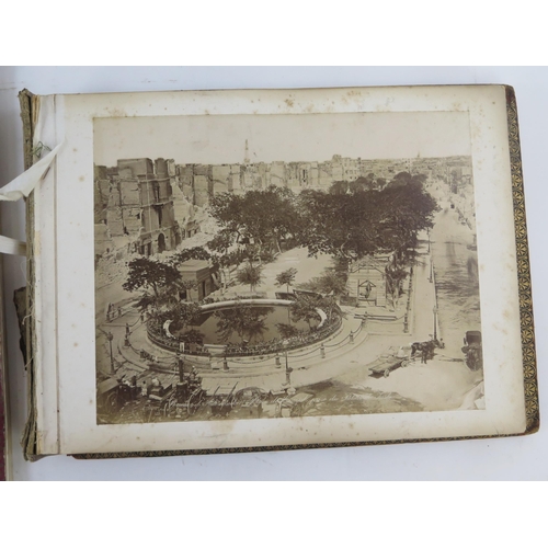 1911 - An album containing albumen photographs of British battleships, Citadel at Qaitbay, view of Watsons ... 