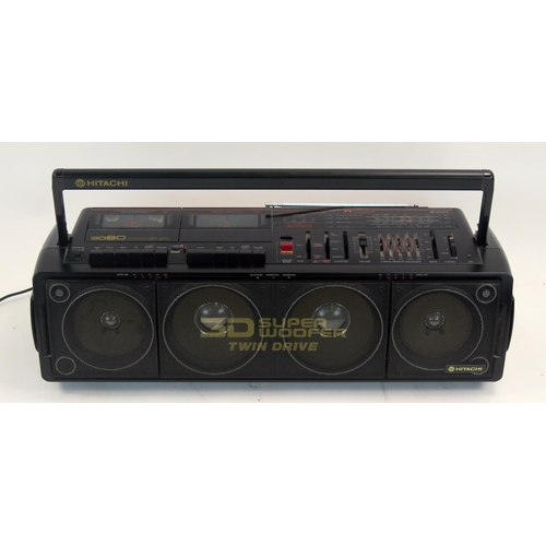 2071 - Hitachi 3D80 3D Super Woofer Boom Box Radio