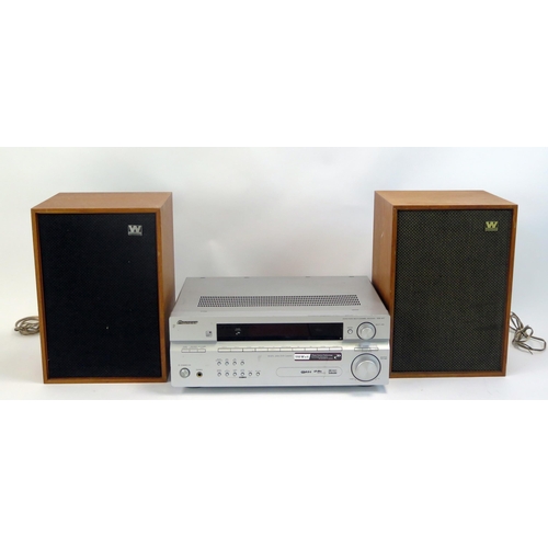 2076 - Pioneer VSX-417 Audio/Video Multi-Channel Receiever with pair of Wharfedale speakers