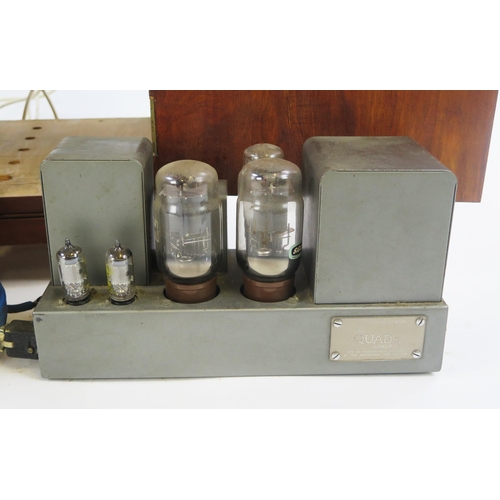 2078 - Quad Hifi Set Including x2 Quad II Amplifiers with GEC and Mullard valves Quad 22 Control Unit and Q... 