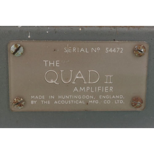 2079 - Quad II Amplifier with KT 66 and Mullard Valves, Serial No. 54472 to plaque with instruction books