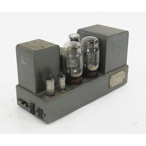 2079 - Quad II Amplifier with KT 66 and Mullard Valves, Serial No. 54472 to plaque with instruction books