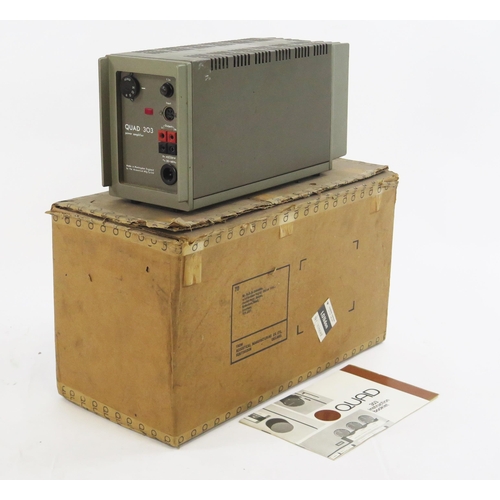 2080 - Quad 303 Power Amplifier with box and instruction booklet, serial no. 65397