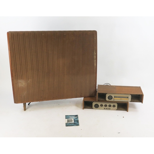 2082 - Quad Hifi Set Including FM Radio Tuner, Control Unit (both in wooden cases and Electrostatic Loudspe... 