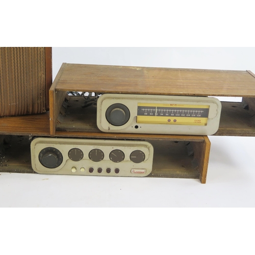 2082 - Quad Hifi Set Including FM Radio Tuner, Control Unit (both in wooden cases and Electrostatic Loudspe... 