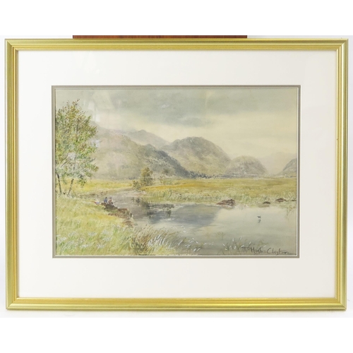 1534 - Joseph Hughes Clayton (1870 - 1930), Country Scene with Fishermen, watercolour, signed, 47 x 33cm, F... 