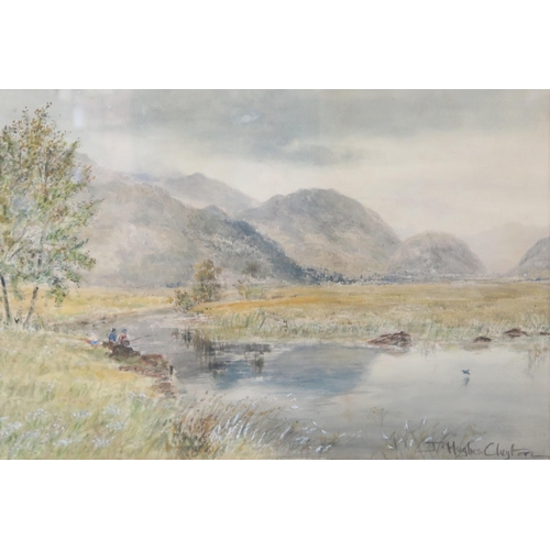 1534 - Joseph Hughes Clayton (1870 - 1930), Country Scene with Fishermen, watercolour, signed, 47 x 33cm, F... 