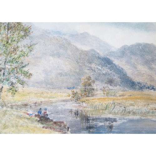 1534 - Joseph Hughes Clayton (1870 - 1930), Country Scene with Fishermen, watercolour, signed, 47 x 33cm, F... 