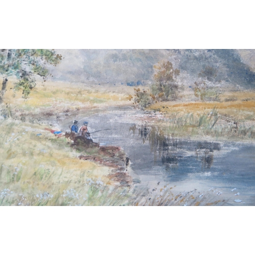 1534 - Joseph Hughes Clayton (1870 - 1930), Country Scene with Fishermen, watercolour, signed, 47 x 33cm, F... 