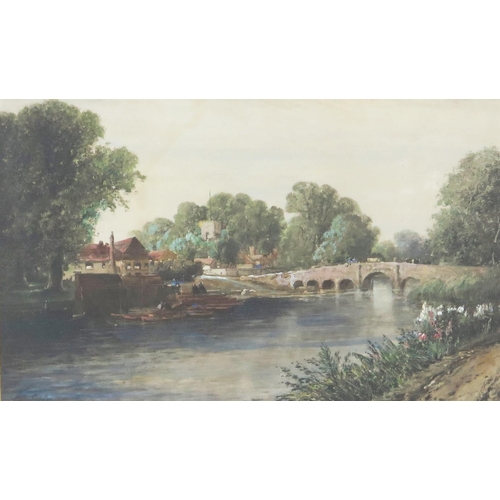 1536 - Arthur Gordon (British Landscape Painter 1883 - 1944), river scene with boats, watercolour, signed l... 