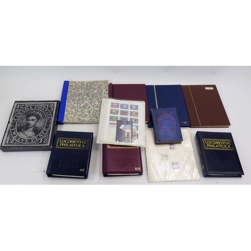 339 - A Selection of Stamp Albums and Contents including GB, Empire and Commonwealth, locomotive themed