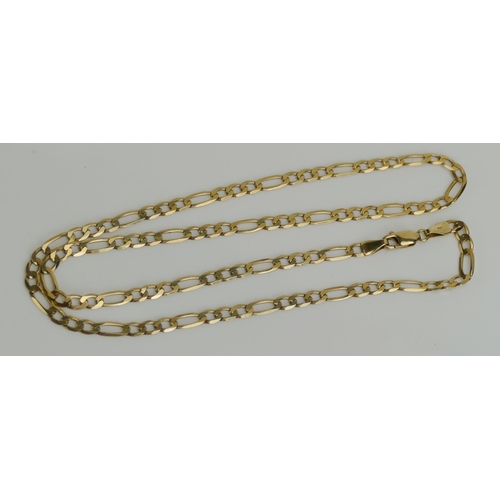 57 - A 9ct Gold Figaro Necklace, 47.5cm, CCM mark, 6.33g