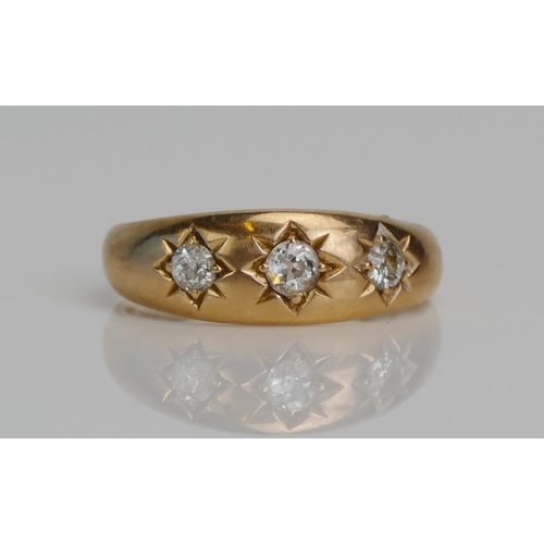 71 - An Antique 18ct Gold and Old Cut Diamond Gypsy Ring, c. 2.8mm principal stone, size M.75, Chester 19... 