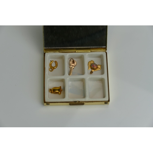 82 - Three 9ct Gold Charms and a 9ct gold plated Australia Charm, three hallmarked, 1.43g